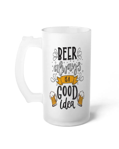 Cheers Funny Quotes Printed Glass Beer Mug | 450ml Style 1