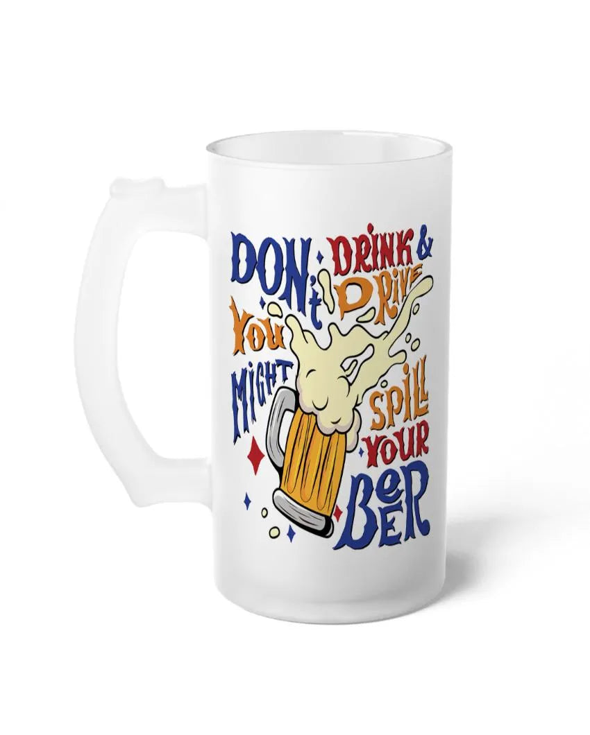 Cheers Funny Quotes Printed Glass Beer Mug | 450ml Style 2