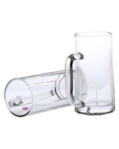 Pub Style Clear Glass Beer Mugs | 300ml | Set of 2