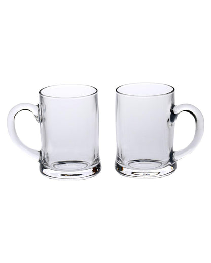 Classic Tavern Clear Glass Beer Mugs | 350ml | Set of 2