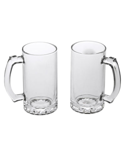 Everyday Essential Clear Glass Beer Mugs | 500ml | Set of 2