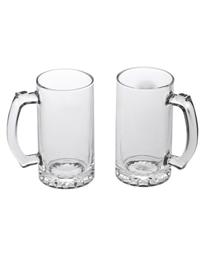 Everyday Essential Clear Glass Beer Mugs | 500ml | Set of 2
