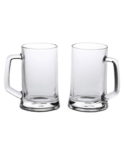 Crystal Clear Glass Beer Mugs | 400ml | Set of 2