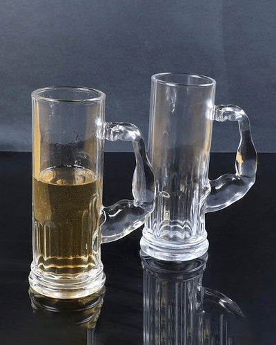 Stylish Glassware Clear Handled Beer Mug  | 600ml |  Set of 2  |  3 x 8 inches