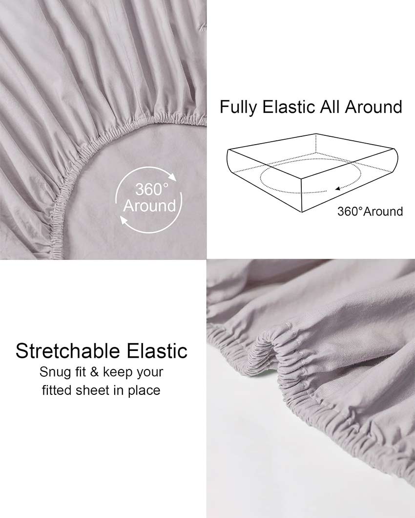 Beautiful Elastic Fitted Cotton Microfiber King Size Bedding Set | Pack of 3