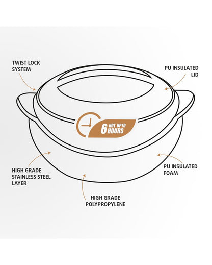 Double Walid Insulated Stainless Steel Serving Casserole