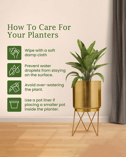 Sun-Kissed Elle Metal Planter | 7 x 12 inches | Plant not included