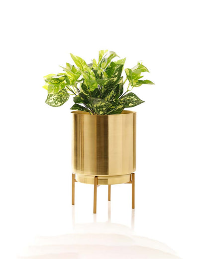 Ember Gold Metal Planter with Stand | Plant not included