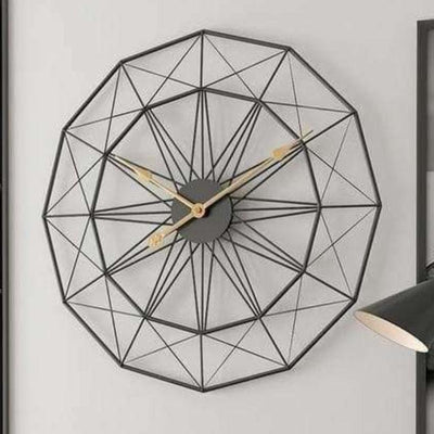 Modern Black Diamond Metal Wall Clock