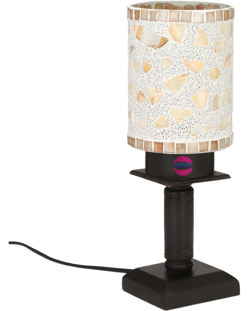 Rose Decorative Wooden Table Lamp with Glass Shade | 5 x 10 inches