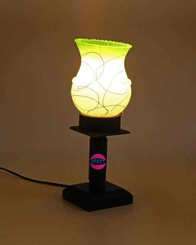 Snapdragon Decorative Wooden Table Lamp with Glass Shade | 5 x 10 inches