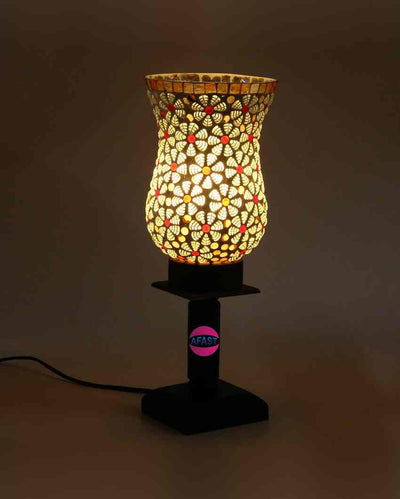 Tulipán Decorative Wooden Table Lamp with Glass Shade | 5 x 10 inches