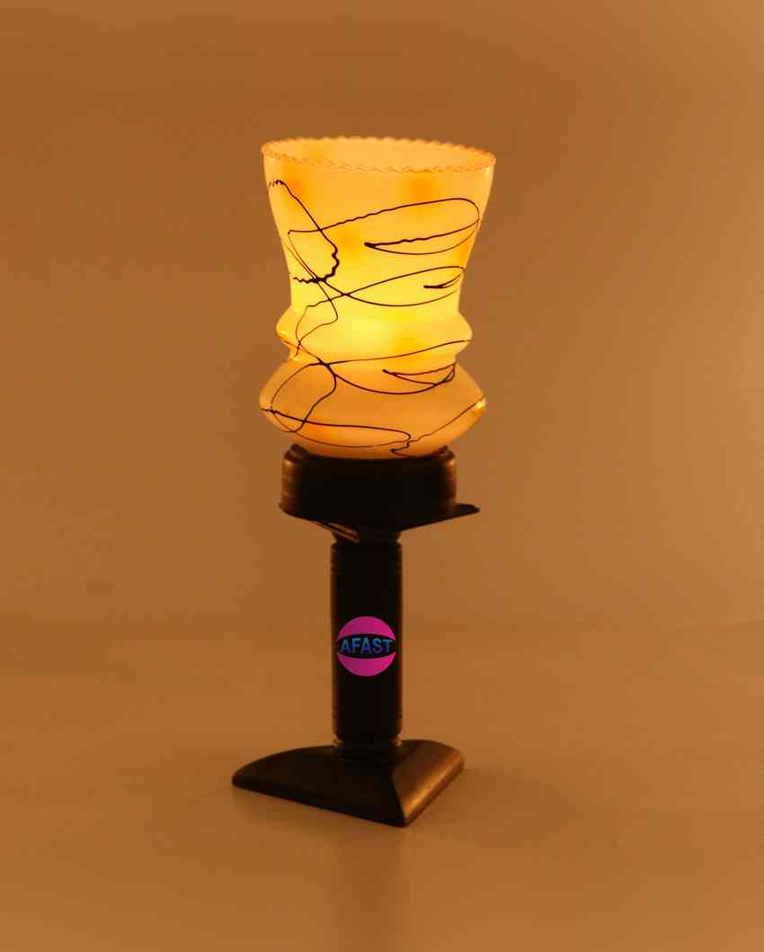 Jazmín Decorative Wooden Table Lamp with Glass Shade | 5 x 10 inches