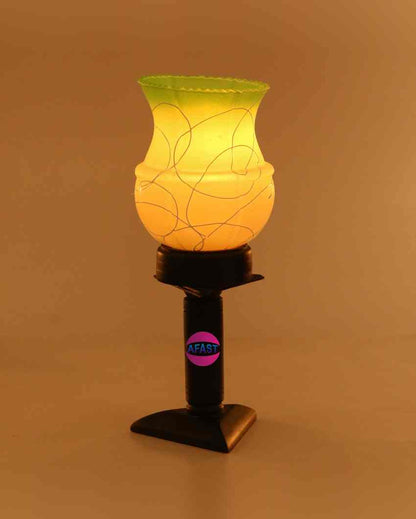 Rosa Decorative Wooden Table Lamp with Glass Shade | 5 x 10 inches