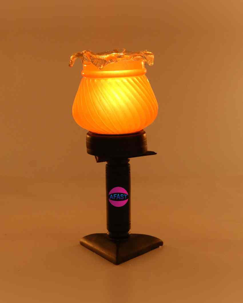 Iris Decorative Wooden Table Lamp with Glass Shade | 5 x 10 inches