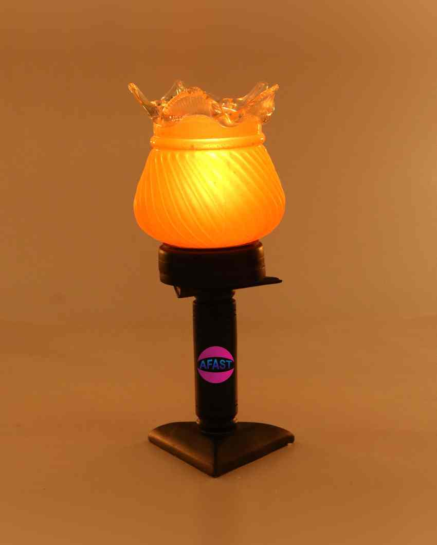 Lavanda Decorative Wooden Table Lamp with Glass Shade | 5 x 10 inches