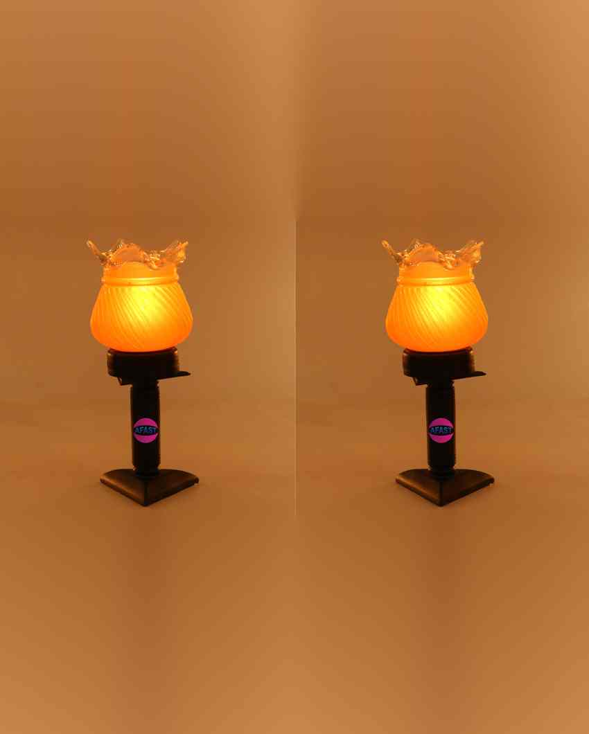 Lavanda Decorative Wooden Table Lamp with Glass Shade | 5 x 10 inches