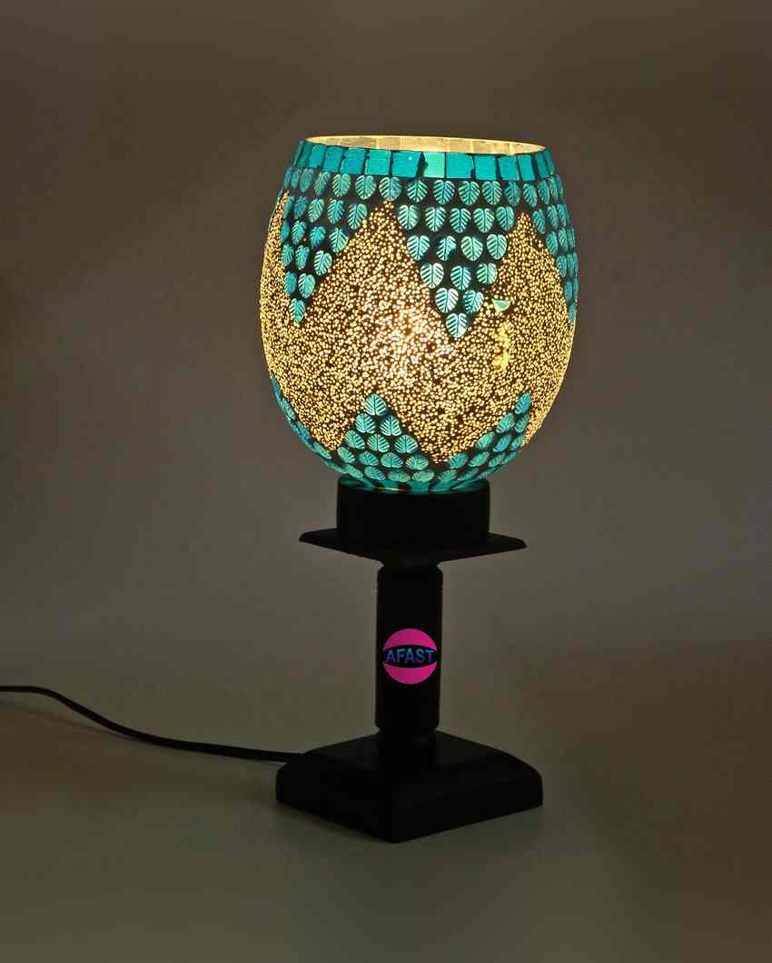 Astero Decorative Wooden Table Lamp with Glass Shade | 5 x 10 inches