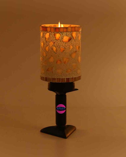 Alhelí Decorative Wooden Table Lamp with Glass Shade | 5 x 10 inches