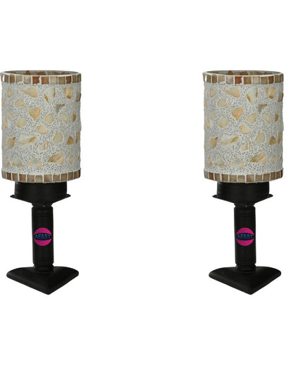 Alhelí Decorative Wooden Table Lamp with Glass Shade | 5 x 10 inches