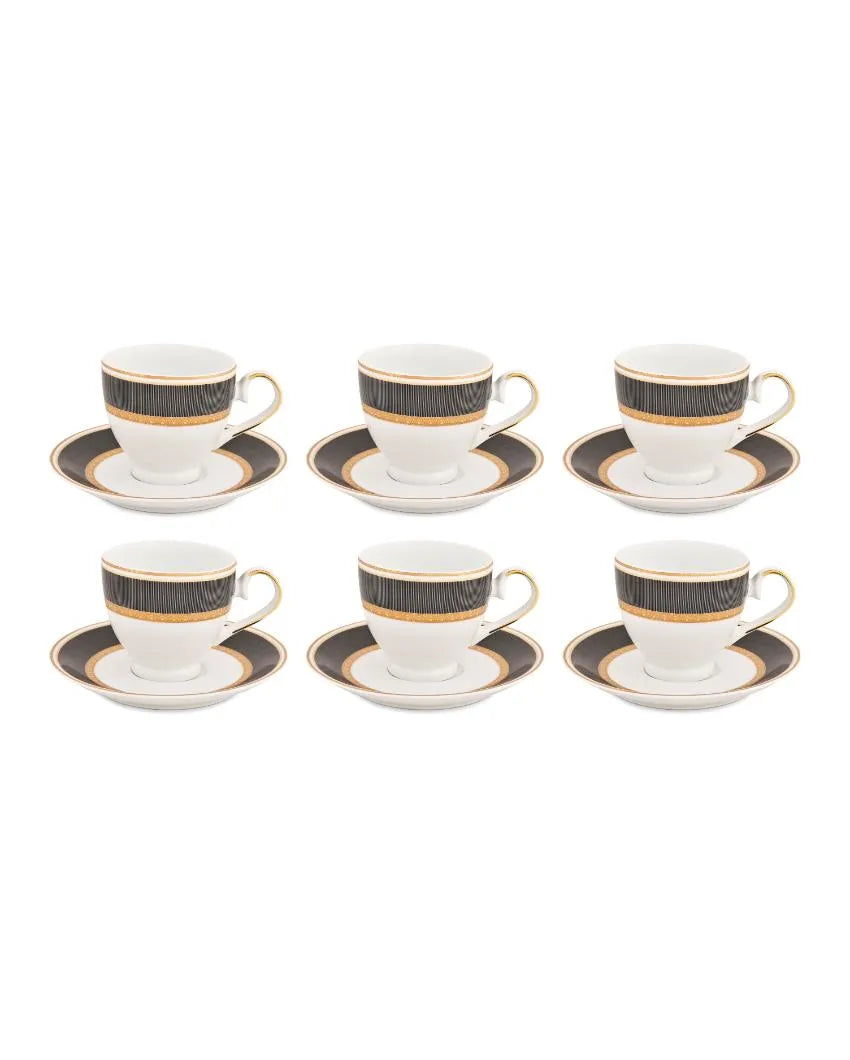 Black Velvet Porcelain Cup & Saucer Set