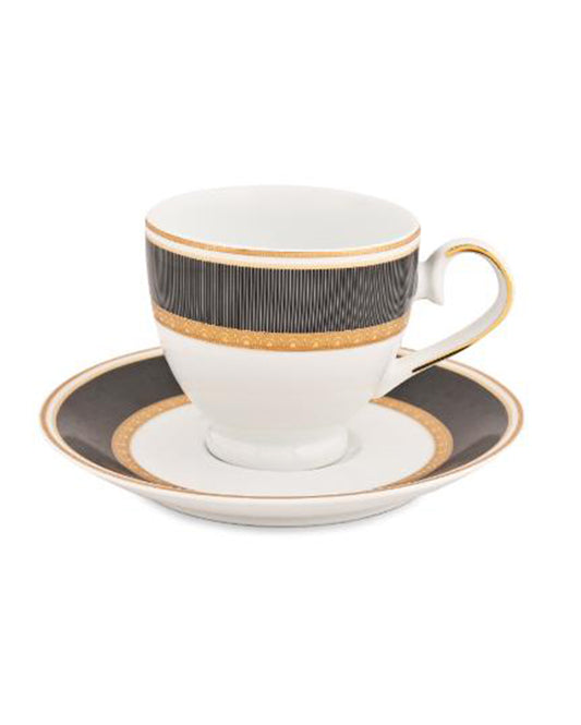 Black Velvet Porcelain Cup & Saucer Set
