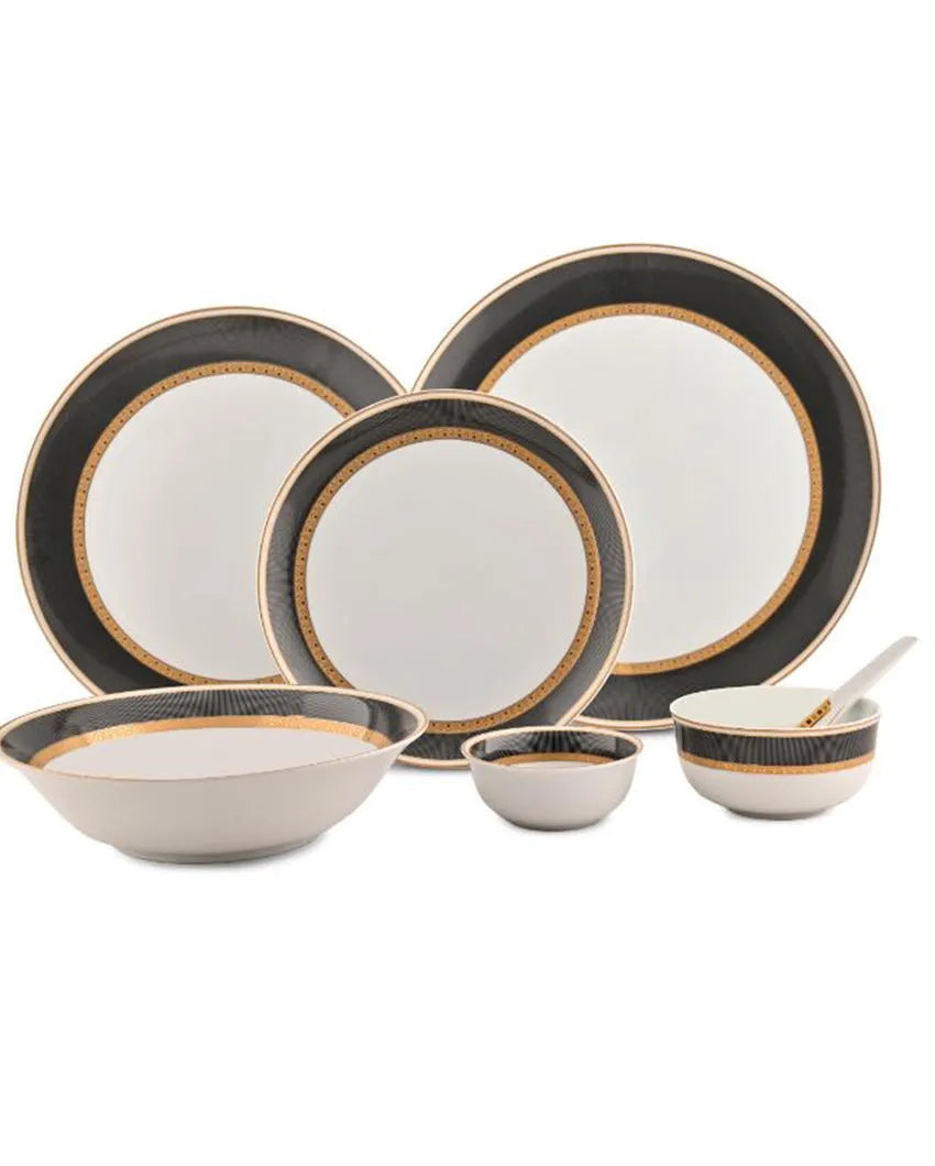 Black Velvet Porcelain Dinner Set | Pack of 33