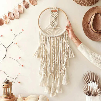 Blissful White Cotton Dream Catcher