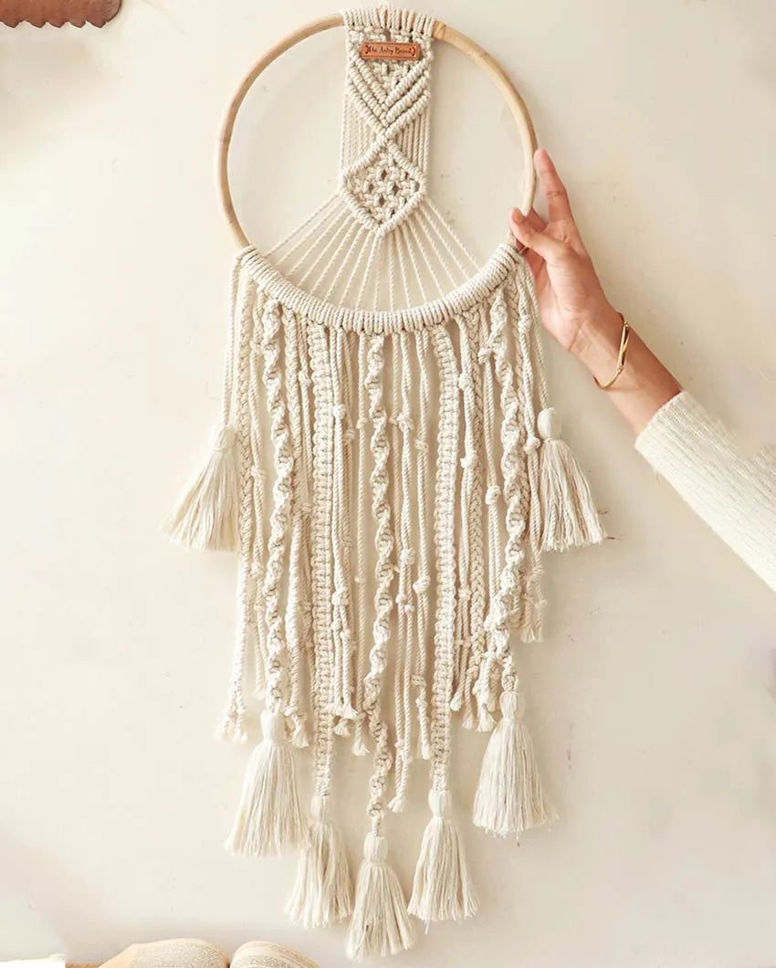 Blissful White Cotton Dream Catcher