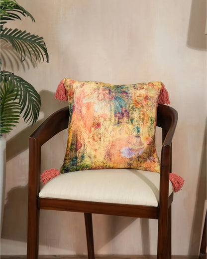 Blossom Whispers Velvet Cushion Cover | 16 x 16 inches , 18 x 18 inches , 20 x 20 inches