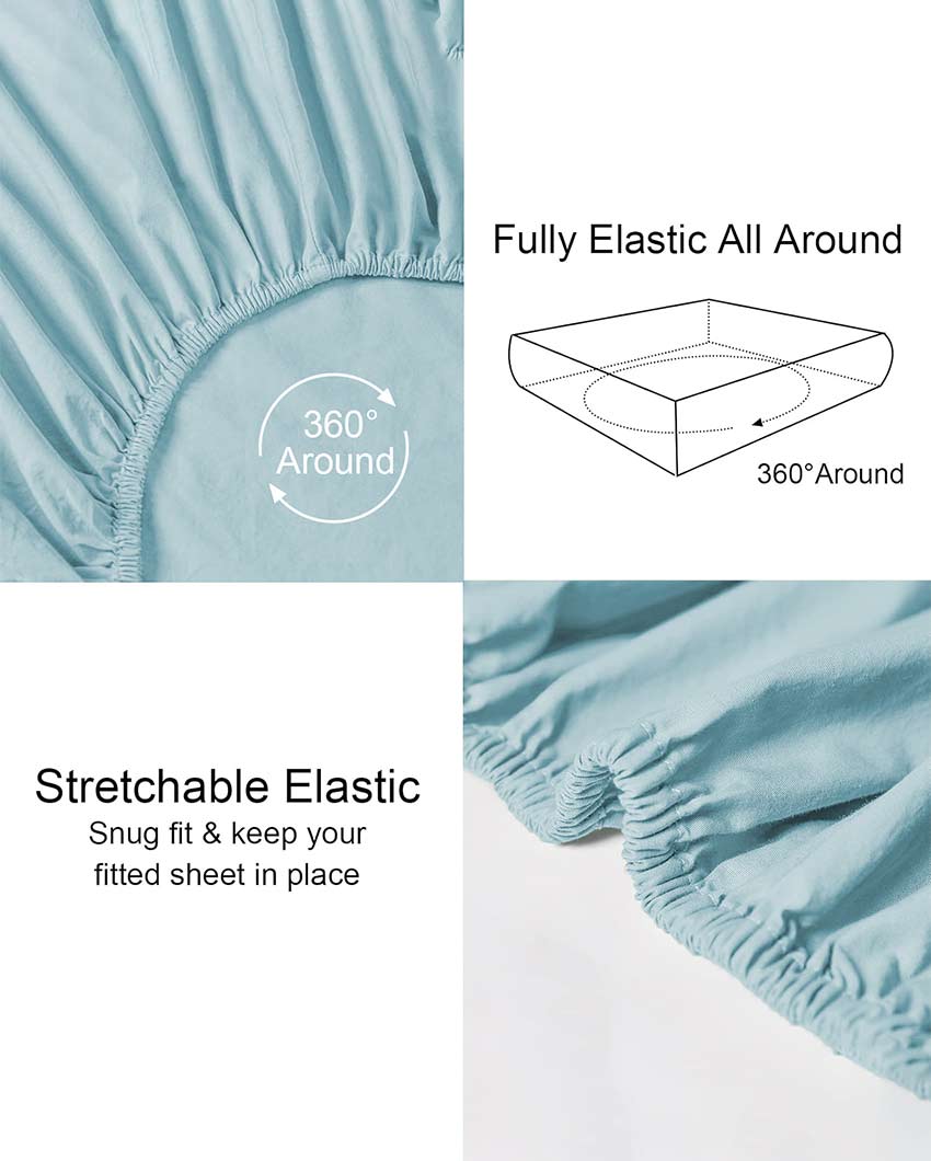 Beautiful Elastic Fitted Cotton Microfiber King Size Bedding Set | Pack of 3