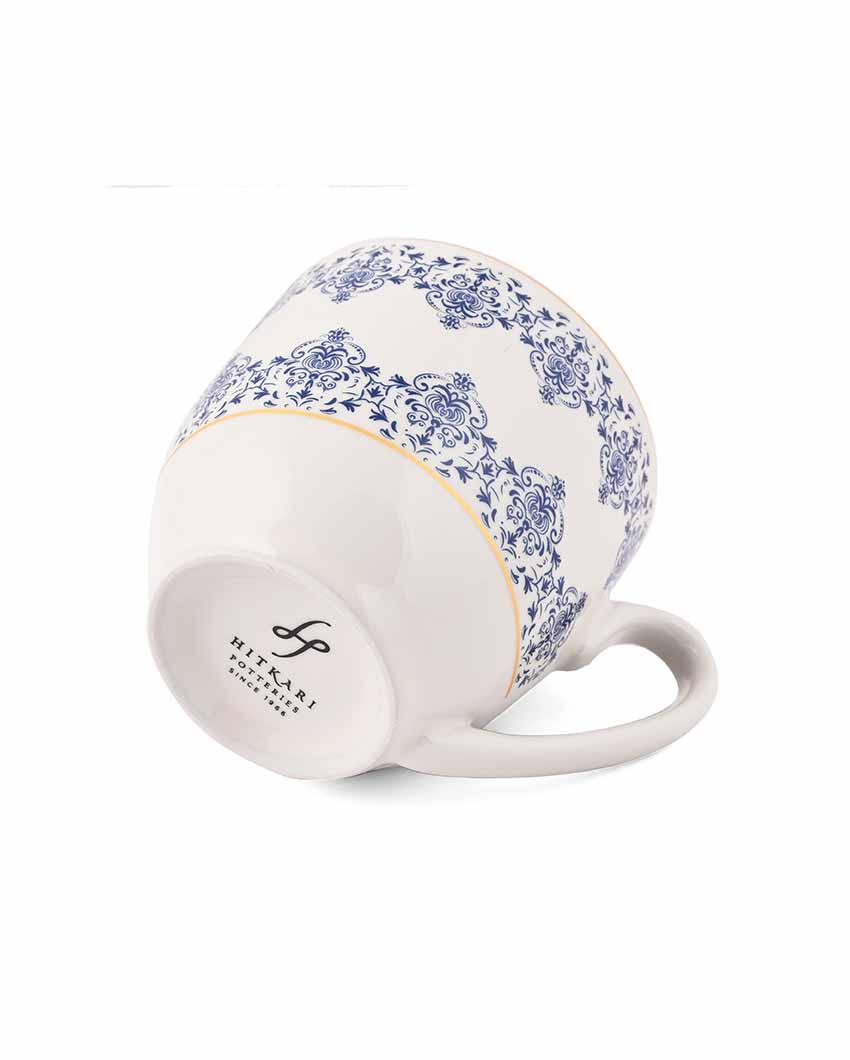 Traditional Art Tapestry Porcelain Cups & Saucers | Set Of 12