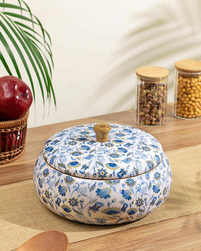 Blue Chintz Mango Wood Casserole | 9 x 5 inches