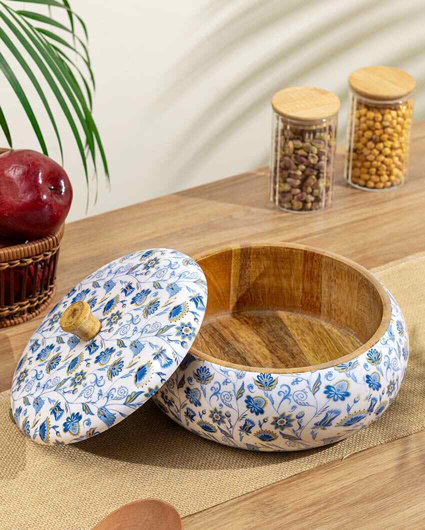 Blue Chintz Mango Wood Casserole | 9 x 5 inches