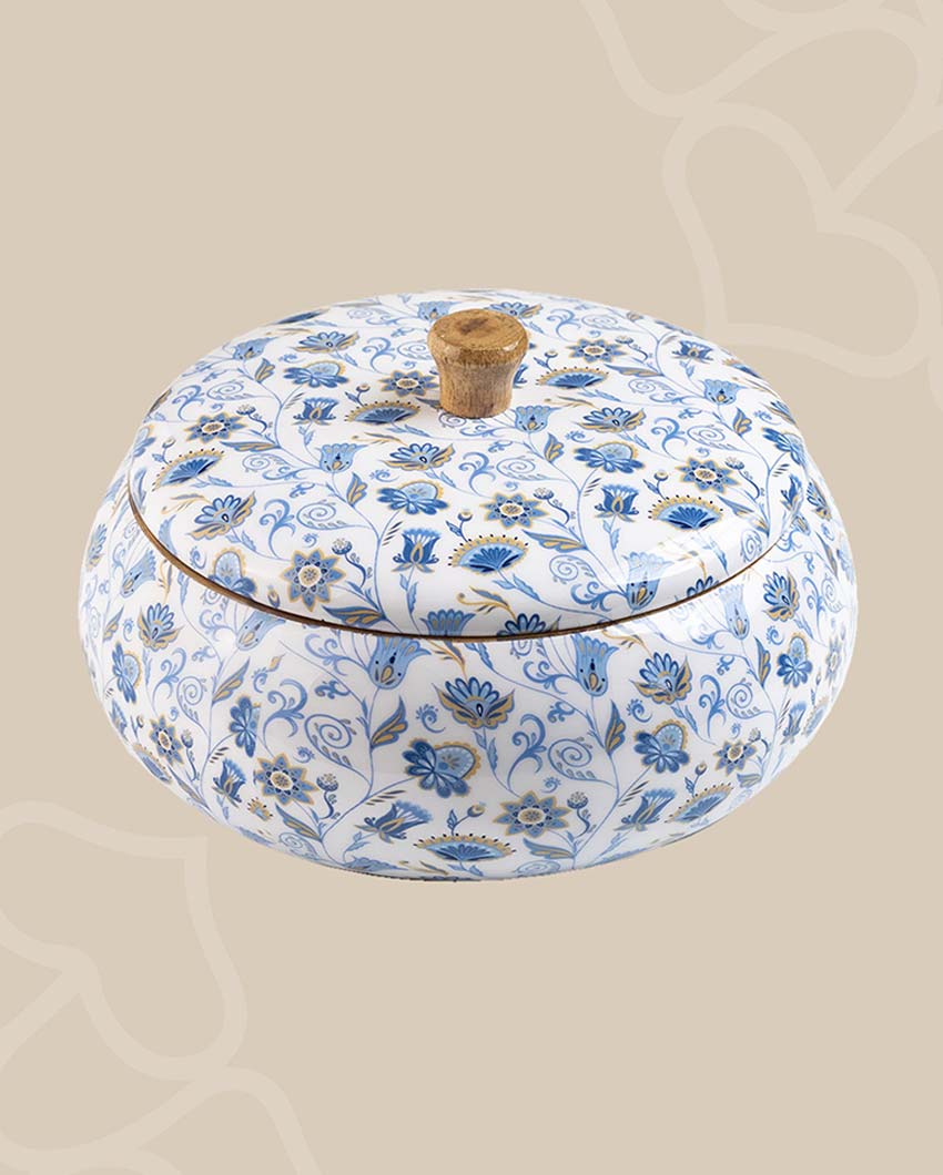 Blue Chintz Mango Wood Casserole | 9 x 5 inches