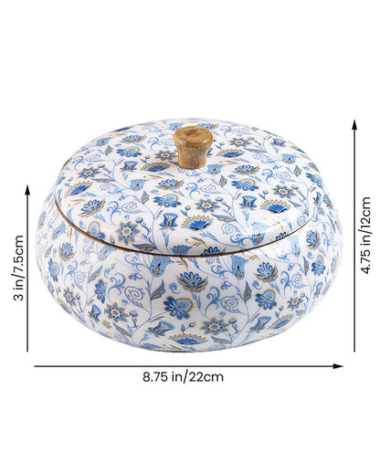 Blue Chintz Mango Wood Casserole | 9 x 5 inches