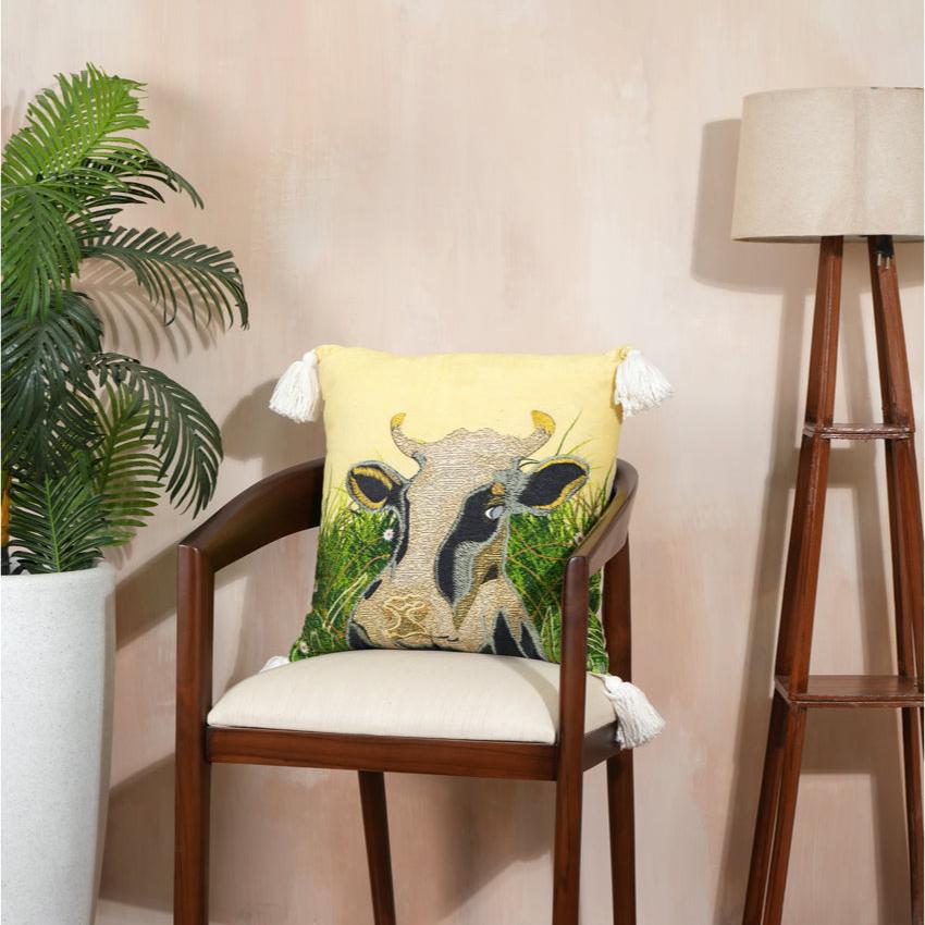 Bohemian Cow Velvet Cushion Cover