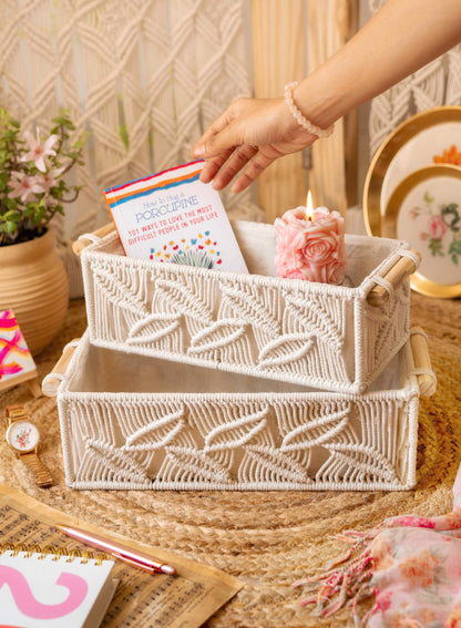 Boho Organizer Shelf Baskets | Pack of 2