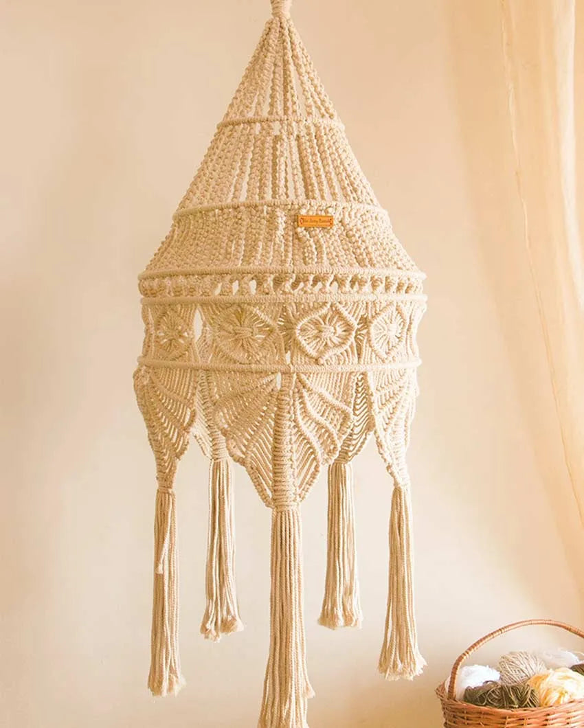 Boho Cotton Hanging Chandelier Lamp - Dusaan