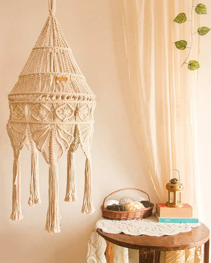 Boho Cotton Hanging Chandelier Lamp - Dusaan