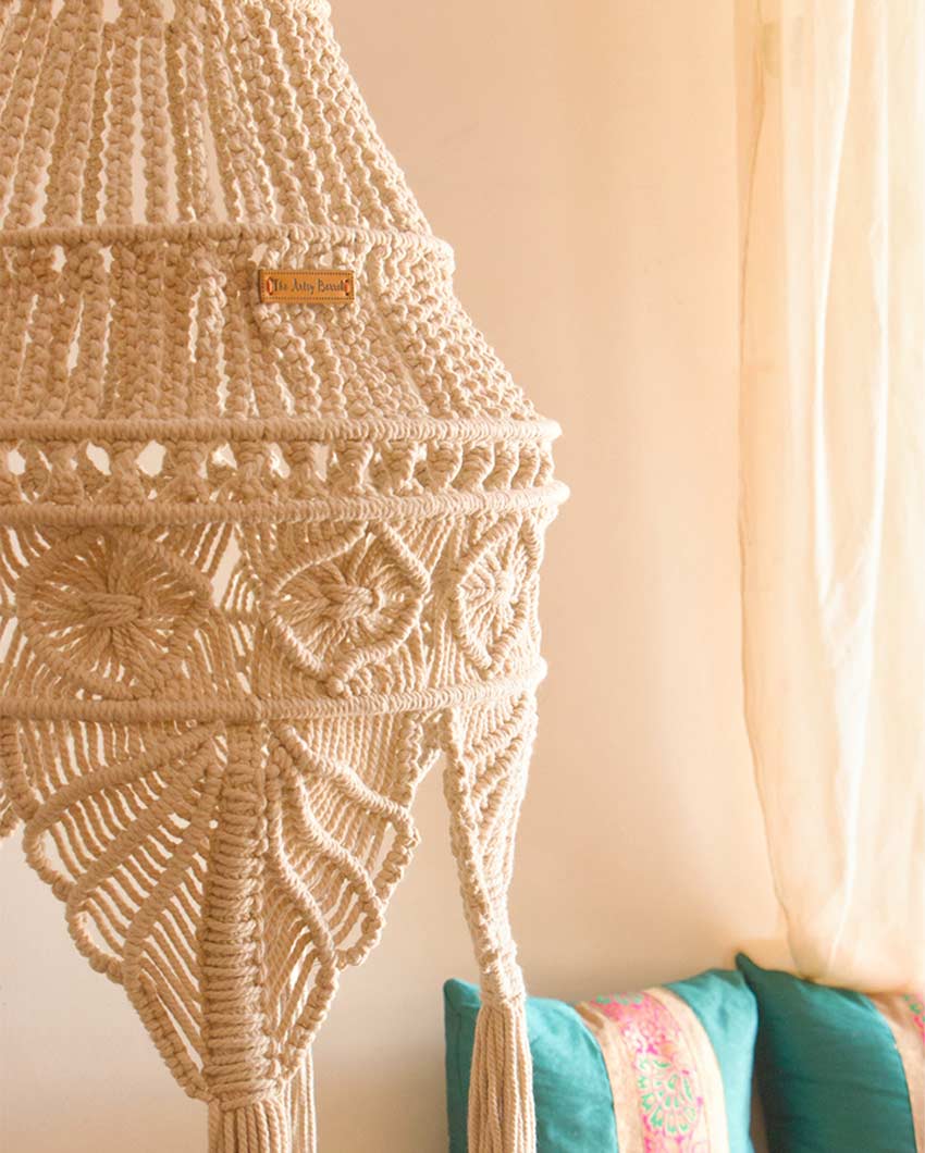 Boho Cotton Hanging Chandelier Lamp - Dusaan