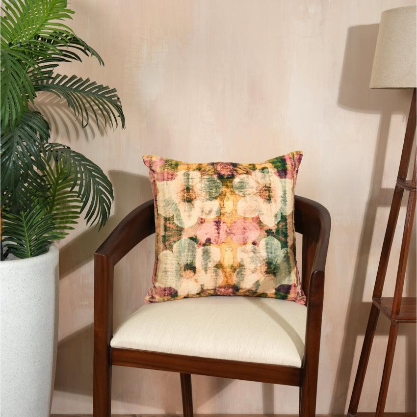 Botanical Bliss Velvet Cushion Cover | 16 x 16 inches , 18 x 18 inches , 20 x 20 inches