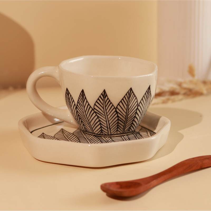Botanical Ceramic Cup & Saucer Set Default Title