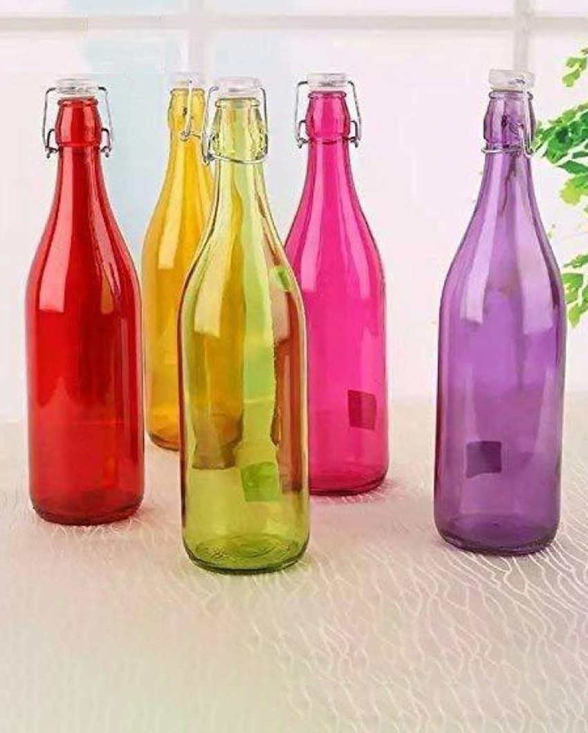 Elegant Transparent Glass Water Bottle for Everyday Hydration Large Capacity | 1000 ML | 3 x 13 inches