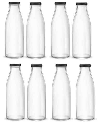 Clear Glass Bottle for Water Milk and Juice Serving and Storing with Ease | 1000 ML | 3 x 10 inches