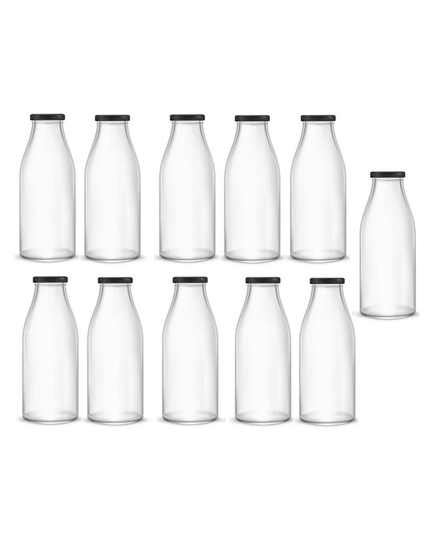 Clear Glass Bottle for Water Milk and Juice Serving and Storing with Ease | 1000 ML | 3 x 10 inches