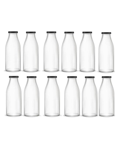 Clear Glass Bottle for Water Milk and Juice Serving and Storing with Ease | 1000 ML | 3 x 10 inches