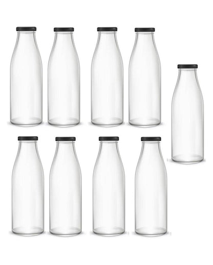 Clear Glass Bottle for Water Milk and Juice Serving and Storing with Ease | 1000 ML | 3 x 10 inches