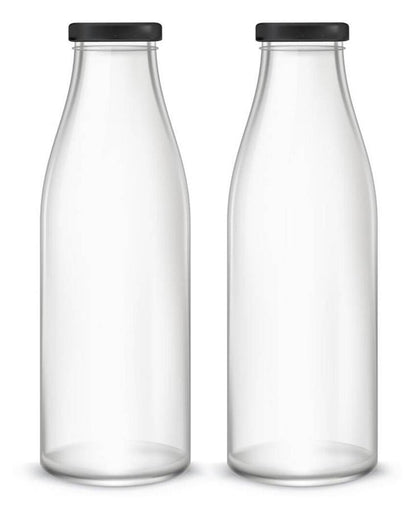 Clear Glass Bottle for Water Milk and Juice Serving and Storing with Ease | 1000 ML | 3 x 10 inches