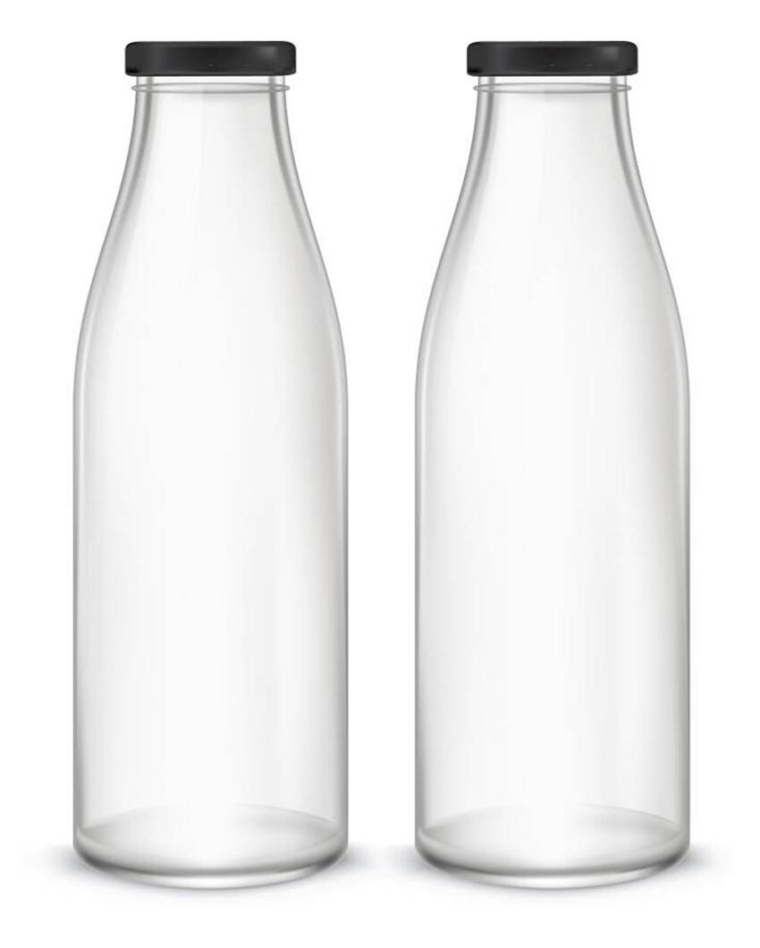 Clear Glass Bottle for Water Milk and Juice Serving and Storing with Ease | 1000 ML | 3 x 10 inches